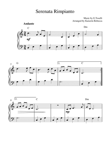 Serenata Rimpianto (Op.6 No.1) (arr. Kaiserin Rebecca)