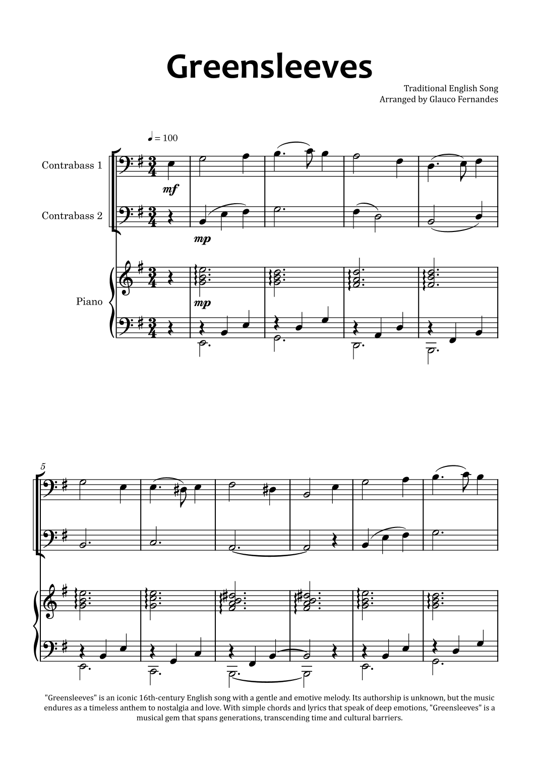 Greensleeves (arr. Glauco Fernandes)