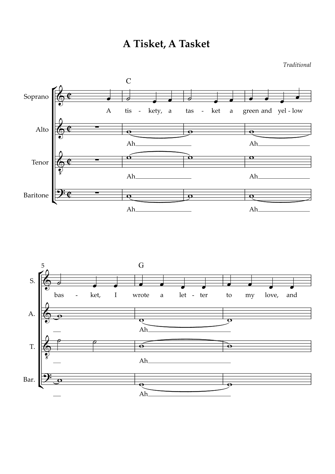 A Tisket, A Tasket (Easy) (arr. Wesley S. SIlva)