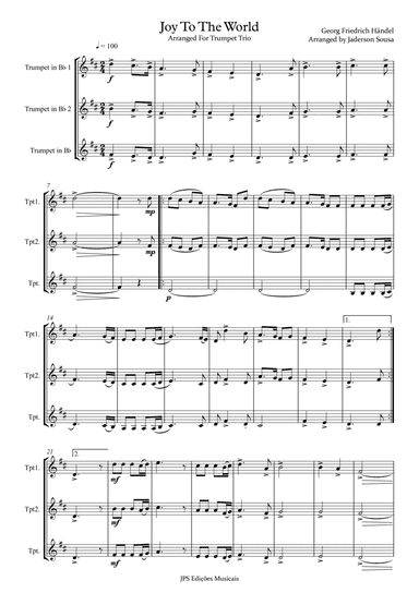 Joy to the World - Trumpet Trio (arr. Jaderson Sousa)