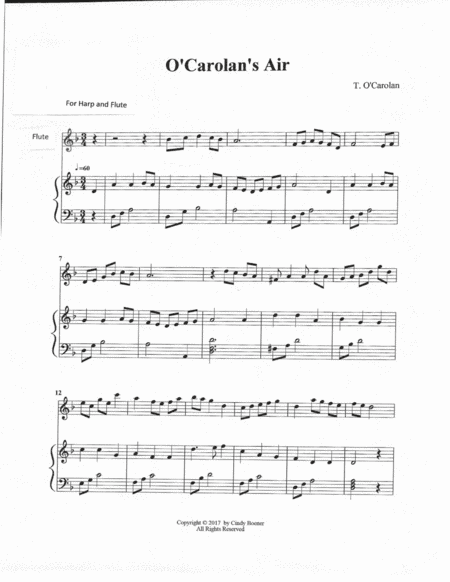 O'Carolan's Air for Harp and Flute (arr. Cynthia A. Boener)