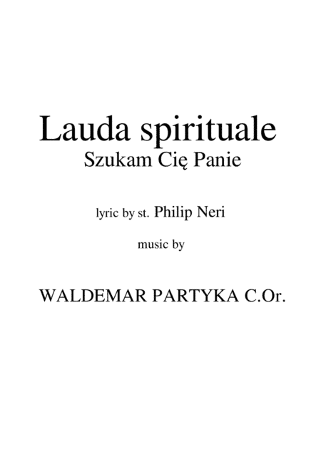Lauda spirituale - Szukam Cie Panie