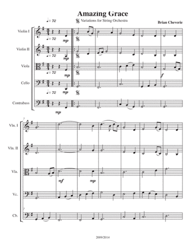 Variations on Amazing Grace for String Orchestra. (arr. Nickle City Press)