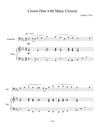 Crown Him with Many Crowns (Trombone Solo with Piano Accompaniment) (arr. B. C. Dockery)
