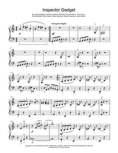 Inspector Gadget (arr. Christina Lopriore)