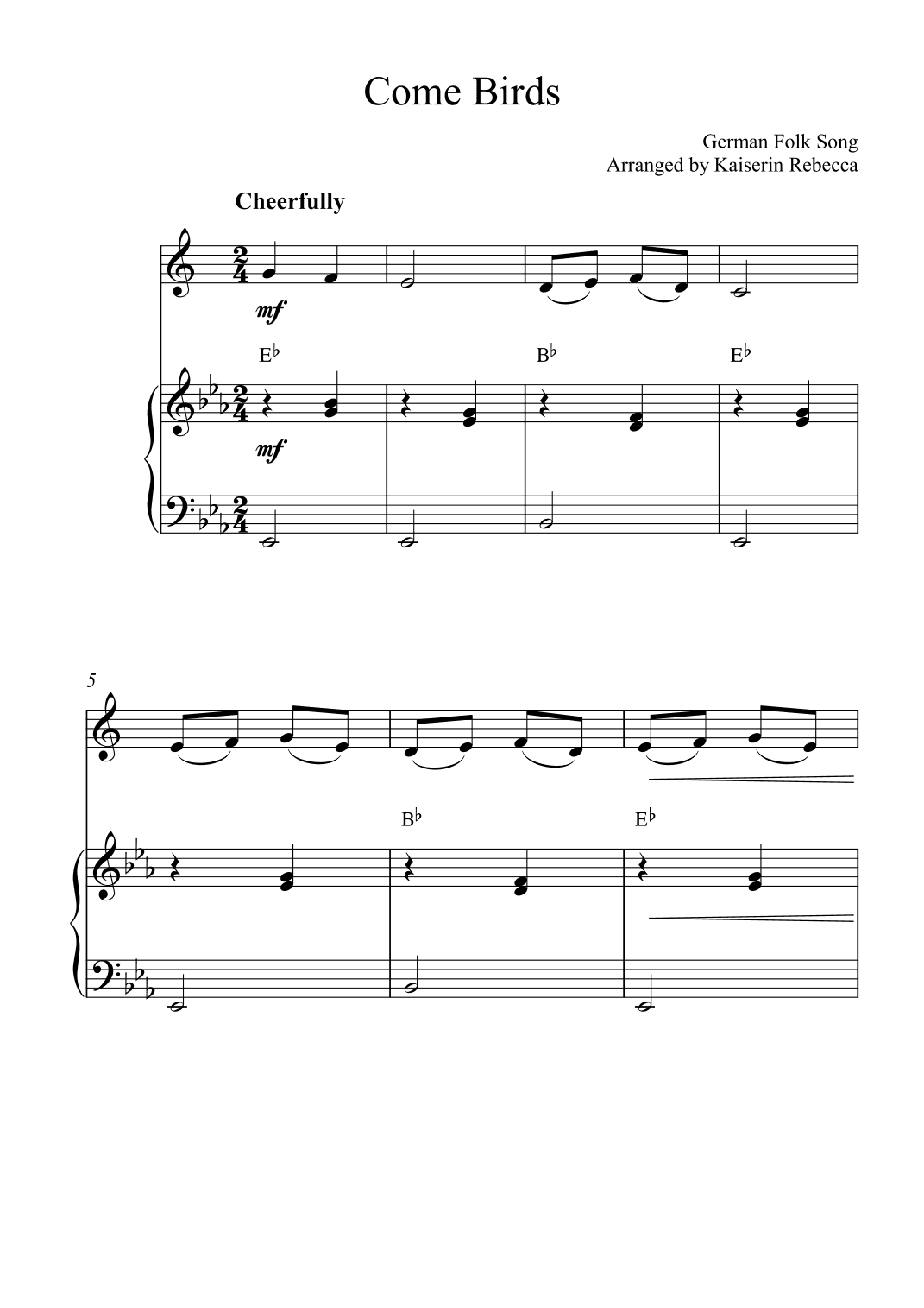 Come Birds (arr. Kaiserin Rebecca)