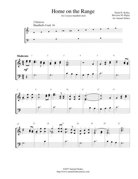 Home on the Range - for 2-octave handbell choir (arr. Samuel Stokes)