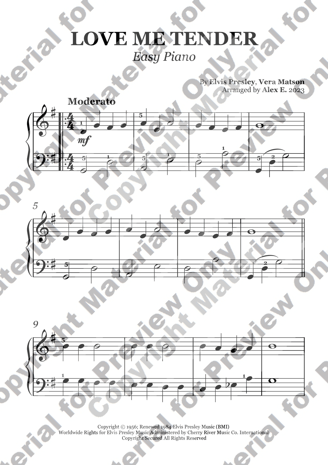 Love Me Tender (arr. Alex E.)