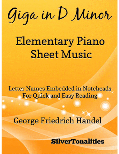 Giga in D Minor Elementary Piano Sheet Music (arr. SilverTonalities)