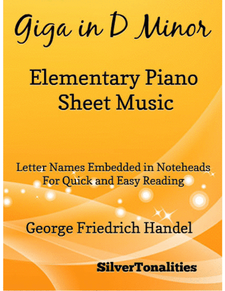 Giga in D Minor Elementary Piano Sheet Music (arr. SilverTonalities)