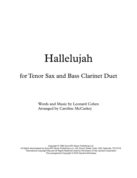 Hallelujah (arr. Caroline McCaskey)