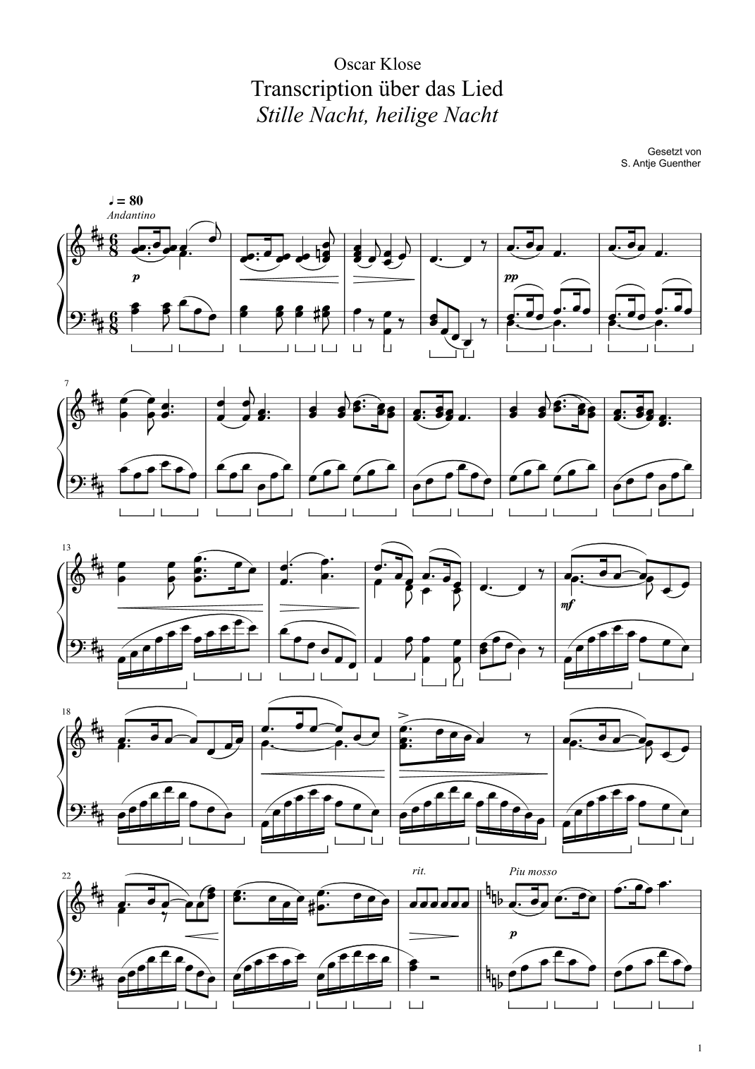 Stille Nacht, heilige Nacht (arr. Antje Günther)