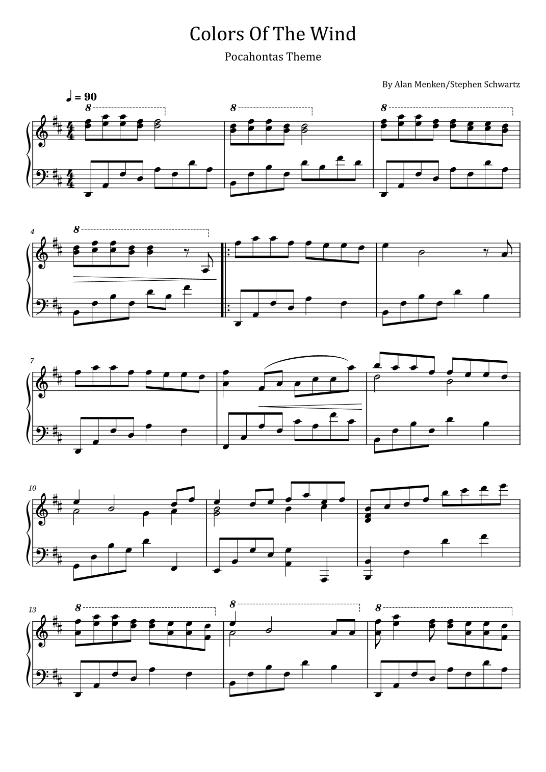 Colors Of The Wind (arr. poon)