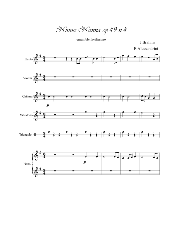 Lullaby (Ninna Nanna) (arr. Ester Alessandrini)