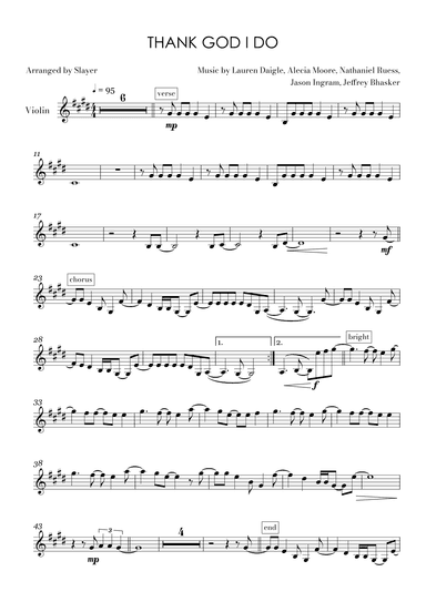 Thank God I Do (arr. Slayer)