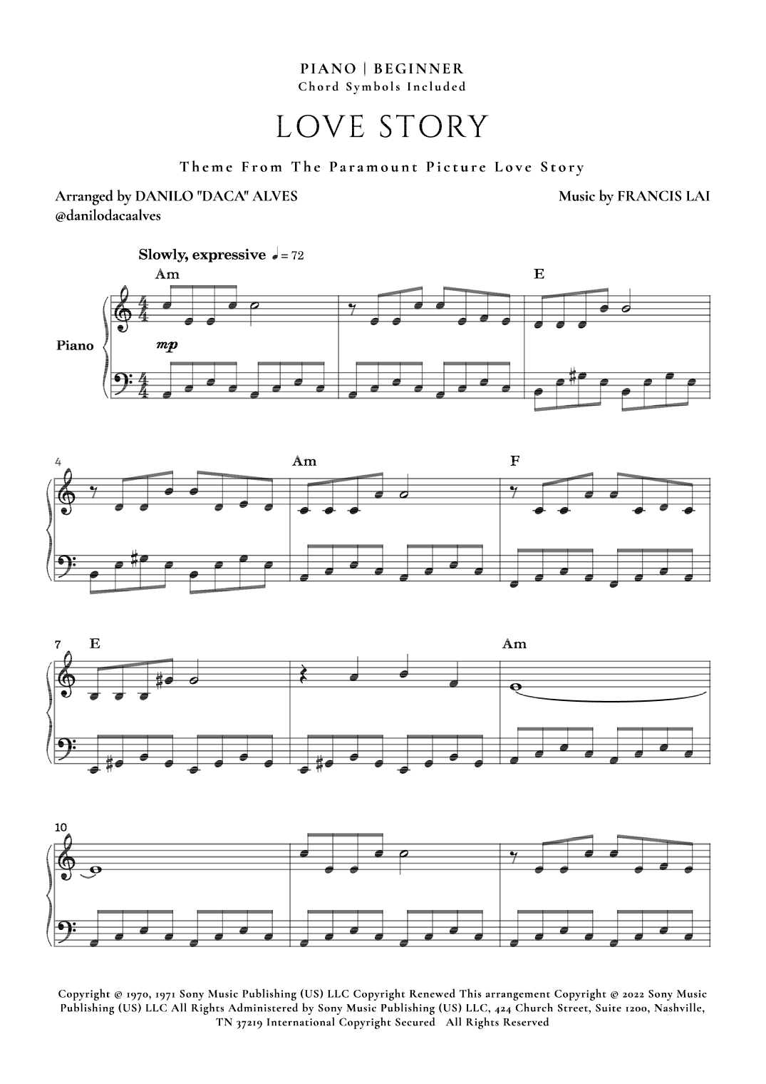 Love Story (arr. Danilo "Daca" Alves)