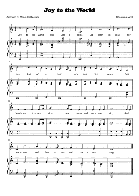 Joy to the World (arr. Mario Stallbaumer)