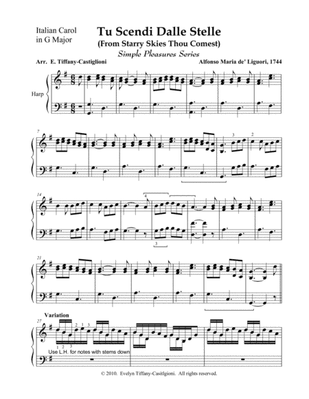 Tu Scendi Dalle Stelle (From Starry Skies Thou Comest) (arr. Evelyn Castiglioni)
