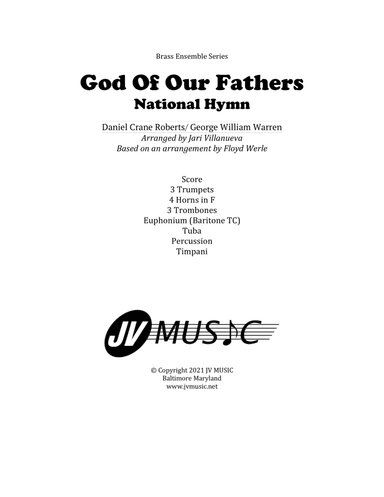 God Of Our Fathers for Brass Ensemble (arr. Jari Villanueva)