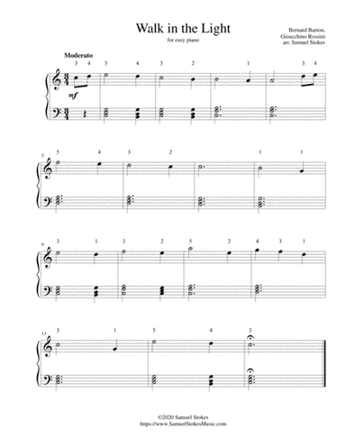 Walk in the Light - for easy piano (arr. Samuel Stokes)