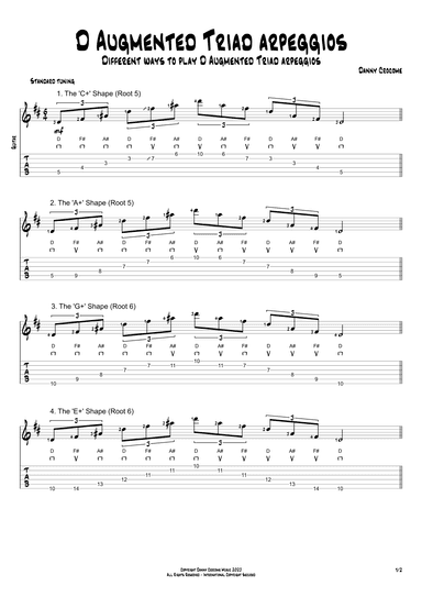 D Augmented Triad Arpeggios (5 Ways to Play)
