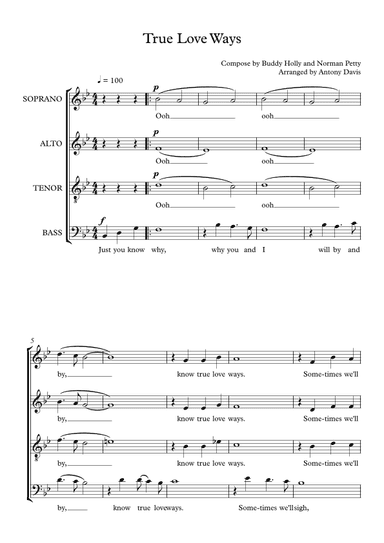 True Love Ways (arr. Antony Davis)