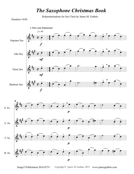 Guthrie: The Saxophone Choir Christmas Book (arr. James M. Guthrie, ASCAP)