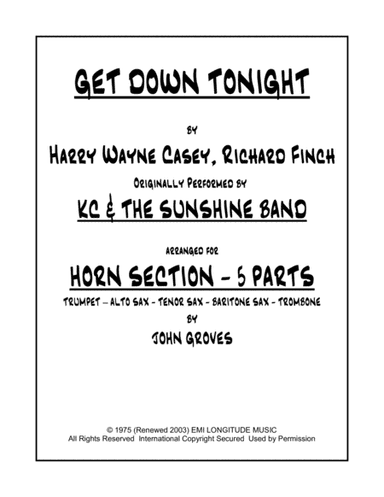 Get Down Tonight (arr. John Groves)