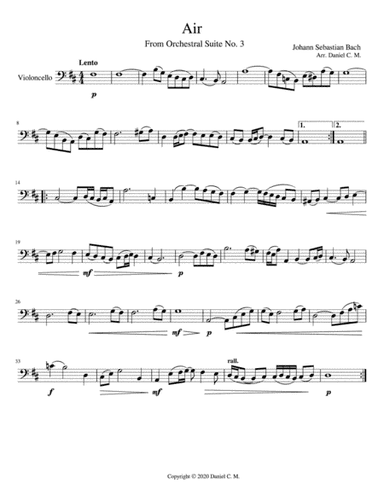 Air for cello and piano (simplified) (arr. Daniel C. M.)