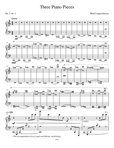 Three Piano Pieces, number 1