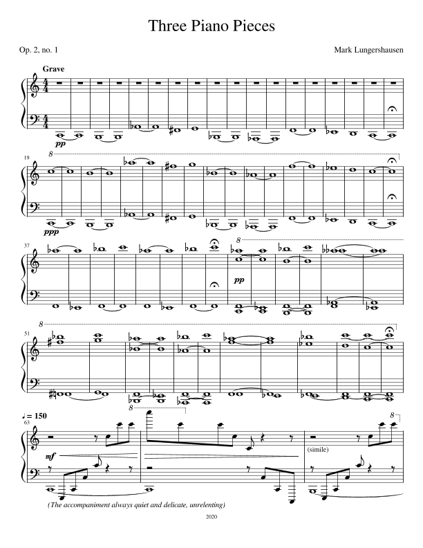 Three Piano Pieces, number 1