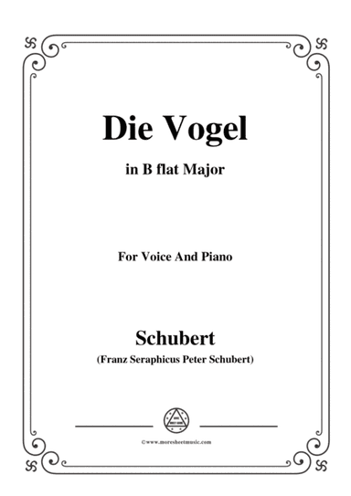 Schubert-Die Vogel,Op.172 No.6,in B flat Major,for Voice&Piano (arr. MSM)