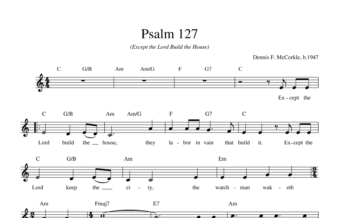 Psalm 127 (Except  the Lord Build the House)