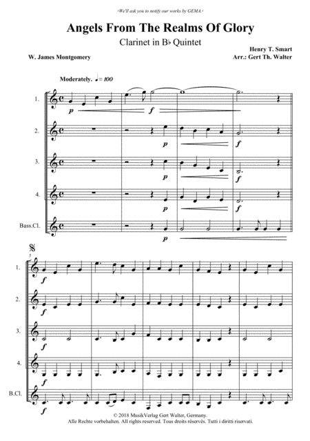 Angels From The Realms Of Glory (arr. Gert Th. Walter)
