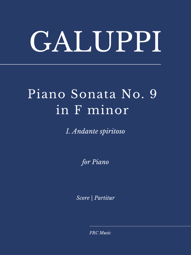 Galuppi: Piano Sonata No. 9 in F Minor: I. Andante spiritoso (arr. Flavio Regis Cunha)