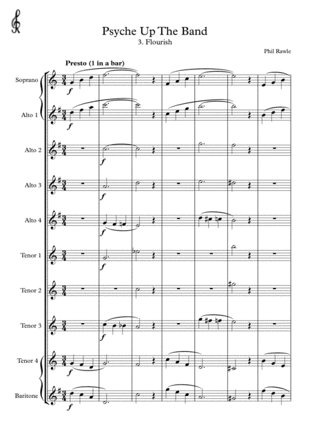 Psyche Up The Band - Flourish. Saxophone choir