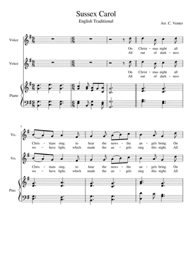 Sussex Carol (arr. Caroline Venter)