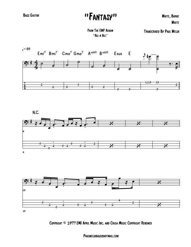 Fantasy (arr. P Welsh)