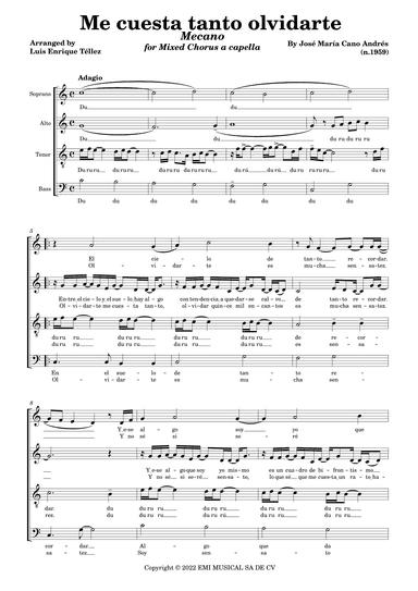 Me Cuesta Tanto Olivdarte (arr. Luis Enrique Téllez)