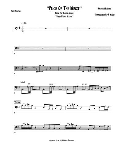 Flick Of The Wrist (arr. Accubass)