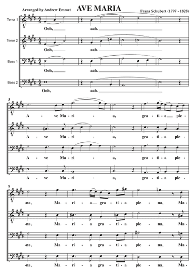 Ave Maria (Schubert) A Cappella TTBB (arr. Andrew Emmet)