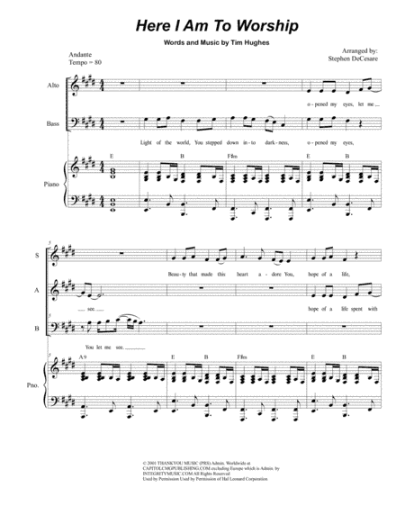 Here I Am To Worship (arr. Stephen DeCesare)