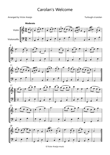 Carolan's Welcome - VIolin and Cello arrangement (arr. Victor Araújo)