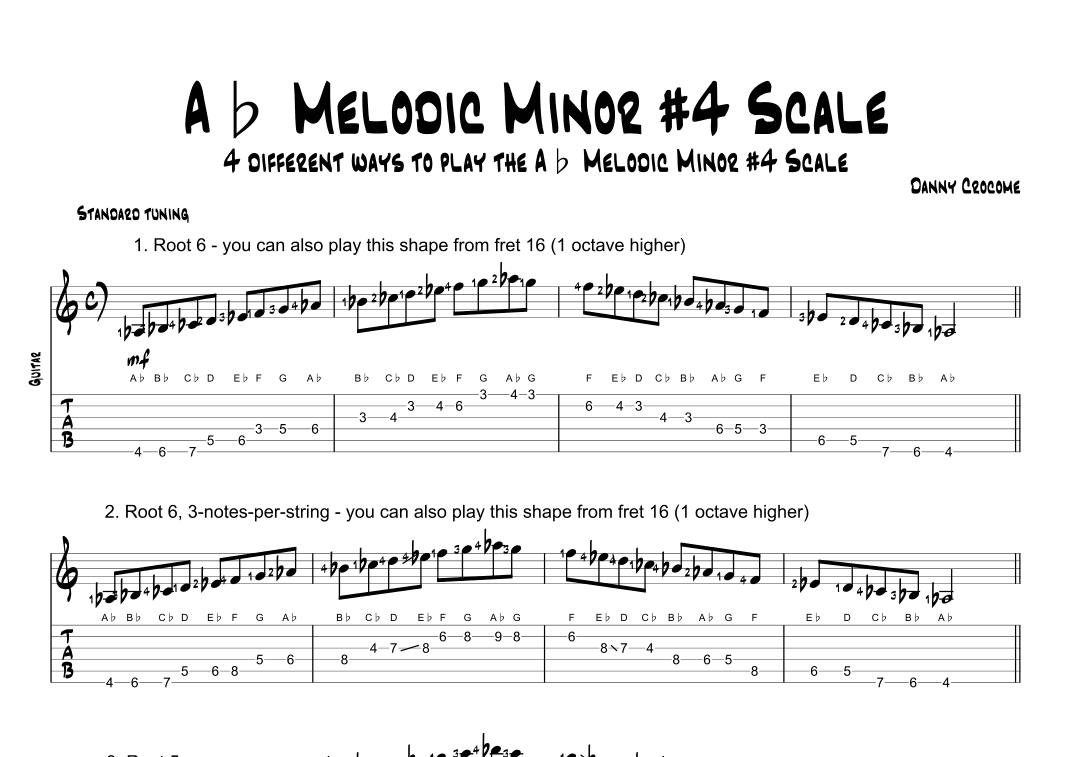 Ab Melodic Minor #4 Scale (4 Ways to Play)
