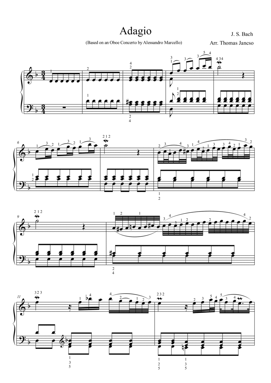 J. S. Bach  Adagio BWV 974 (arr. Thomas Jancso)