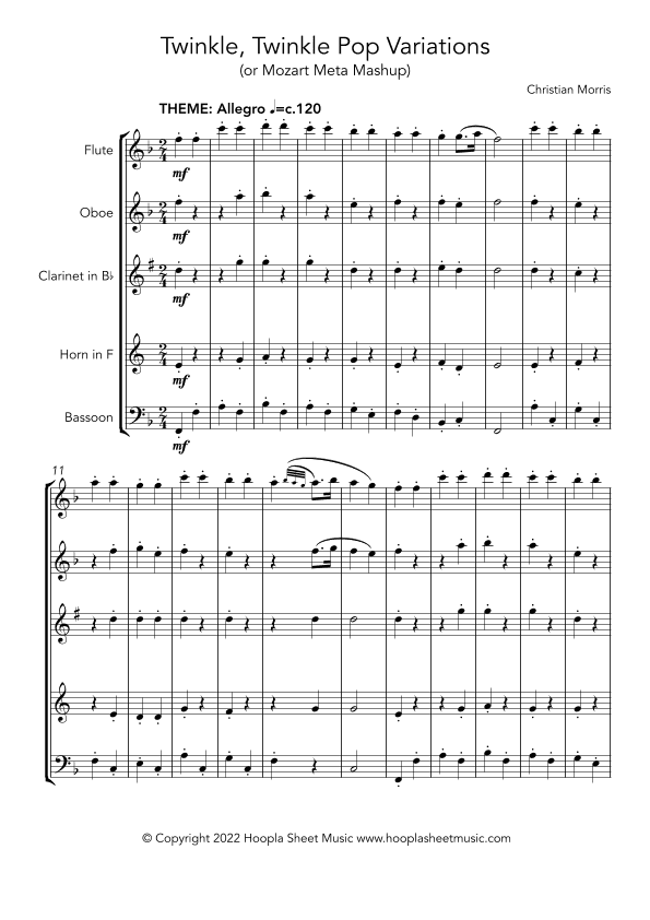Twinkle, Twinkle Pop Variations (Twinkle, Twinkle Little Star) (arr. Christian Morris)