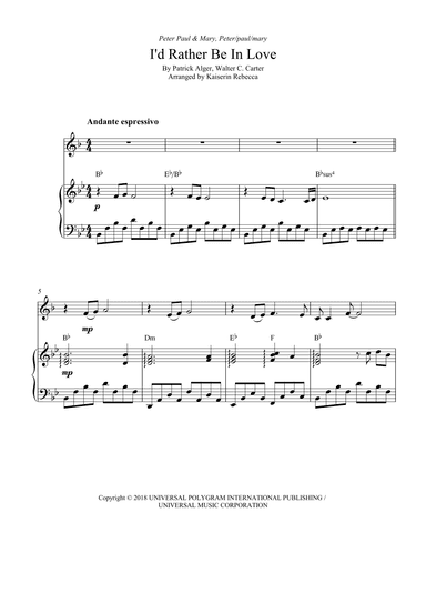 I'd Rather Be In Love (arr. Kaiserin Rebecca)