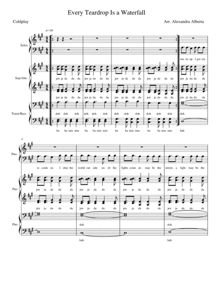 Every Teardrop Is A Waterfall (arr. Alexandra Alberta)