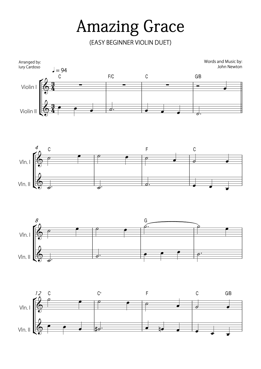 Amazing Grace (arr. Iury Cardoso)