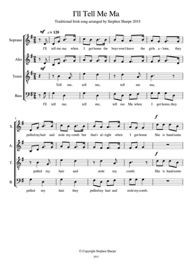 I'll Tell Me Ma (arr. Stephen Sharpe)